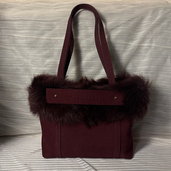 Lamarthe Handbags - Lamarthe Leather Faux Fur Trim Bag